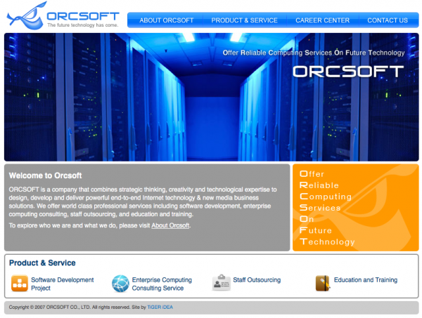 website Orcsoft website