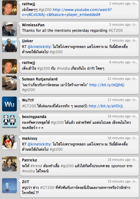 GT200 กระแส GT200 ใน twitter