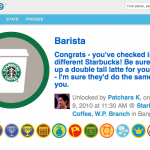 barista badge ได้เมื่อ check-in Starbucks ครบ 5 แห่ง