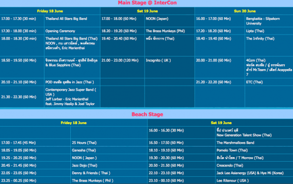 ตารางการแสดง Jazz หัวหิน ตารางการแสดง Jazz หัวหิน