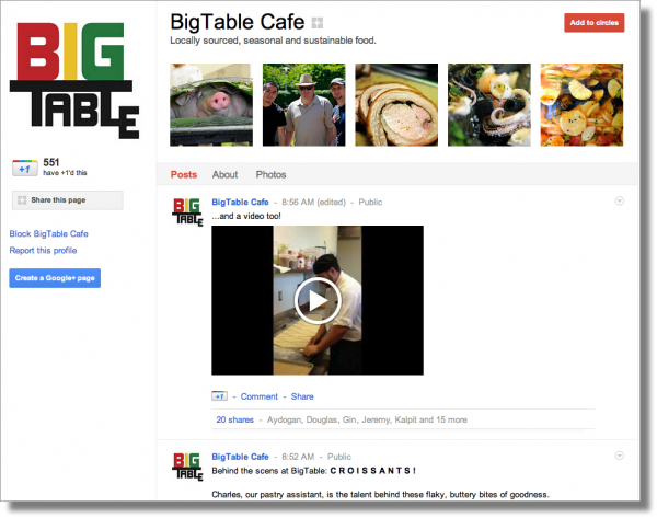 google+ page google+ page