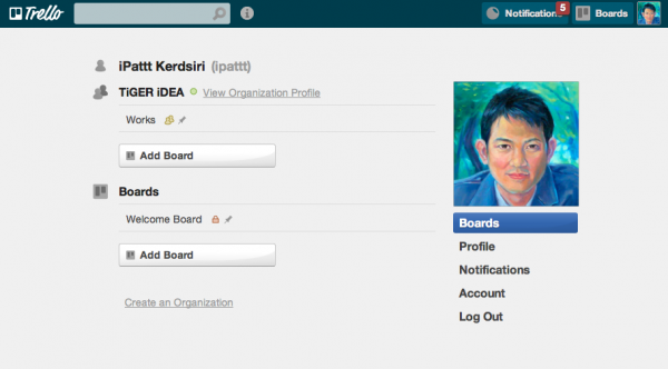 หน้าตา trello เมื่อ login เข้ามาครับ เรียบง่ายดี หน้าตา trello เมื่อ login เข้ามาครับ เรียบง่ายดี