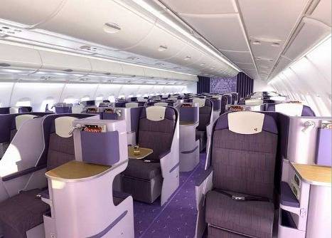 Royal Silk business class จะอยู่ตลอดระยะความยาวชั้นบนของเครื่องบิน Royal Silk business class จะอยู่ตลอดระยะความยาวชั้นบนของเครื่องบิน