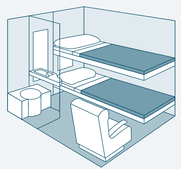 เลย์เอ๊าท์ของ Amtrak Bedroom มีครบทุกอย่างในขนาดกระทัดรัด เลย์เอ๊าท์ของ Amtrak Bedroom มีครบทุกอย่างในขนาดกระทัดรัด