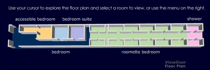 แปลนของตู้รถไฟ viewliner ครับ มี bedroom ใหญ่ 3 ห้อง